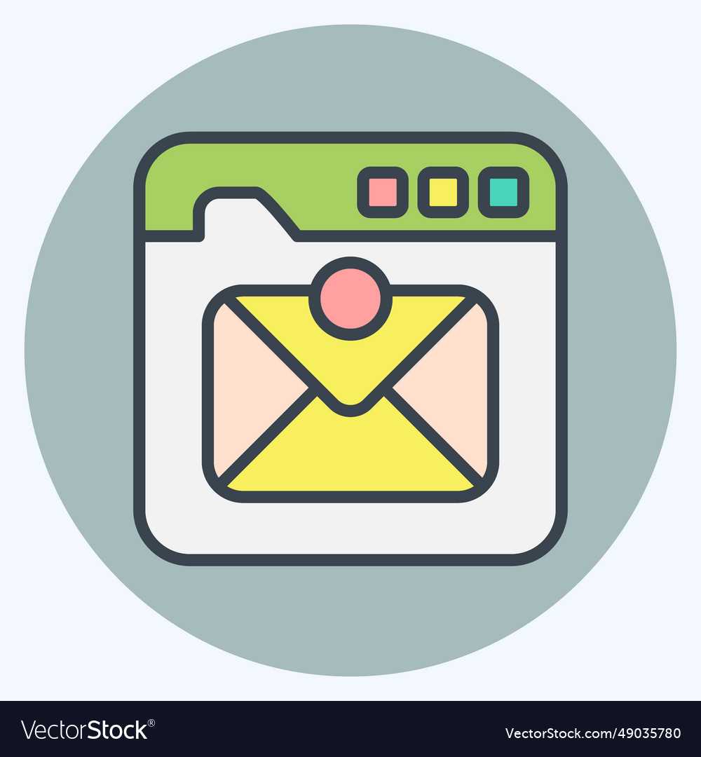 Icon inbox mail related to communication symbol Vector Image Icon inbox mail related to communication symbol