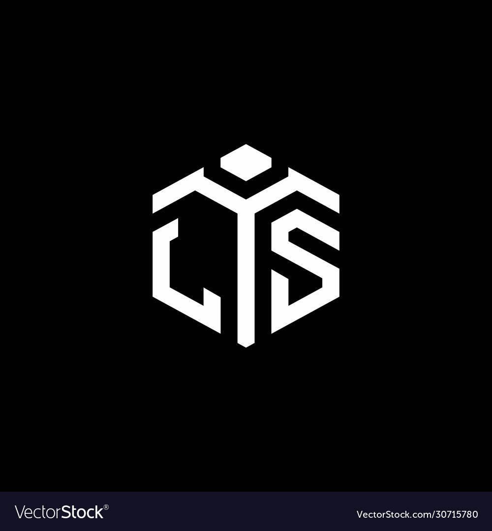 Ls monogram logo with abstract hexagon style