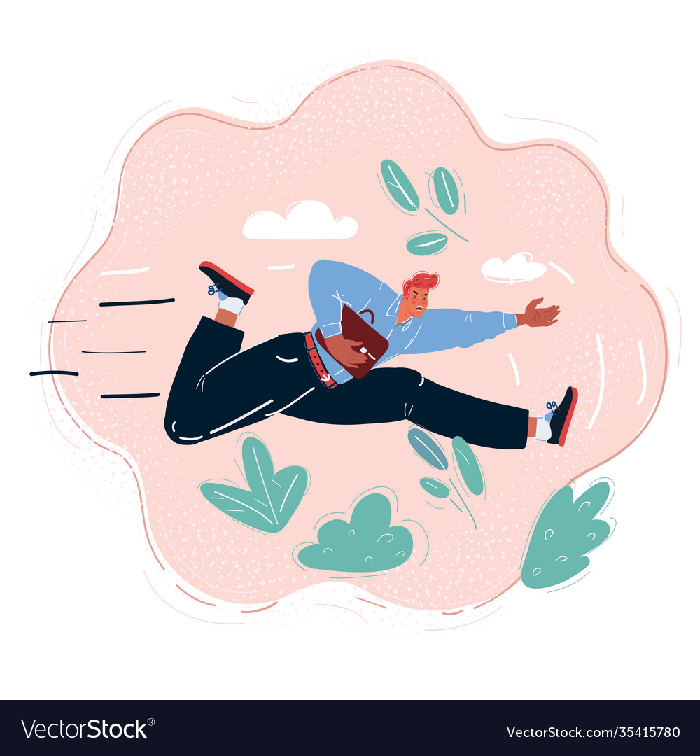 Man run fast with case