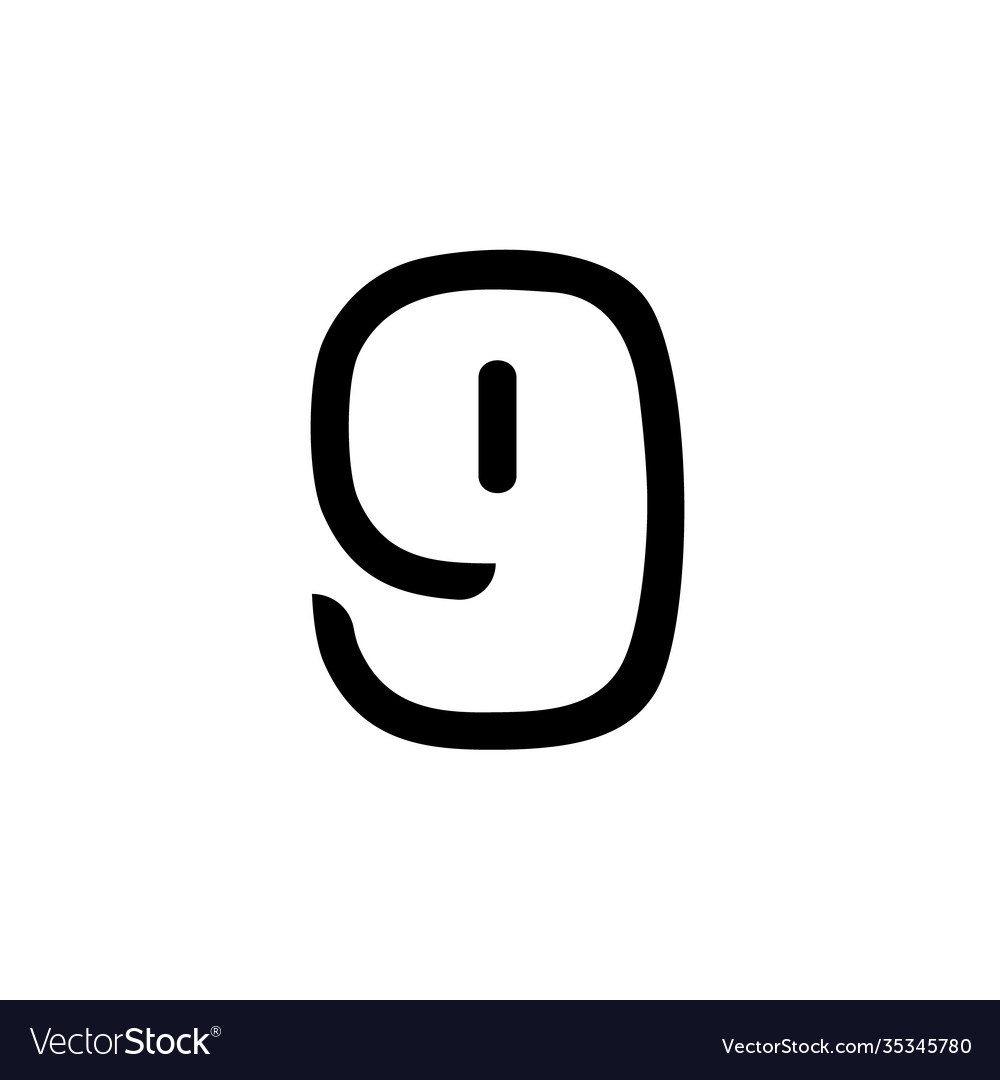 Number 9 letter g cute character logo