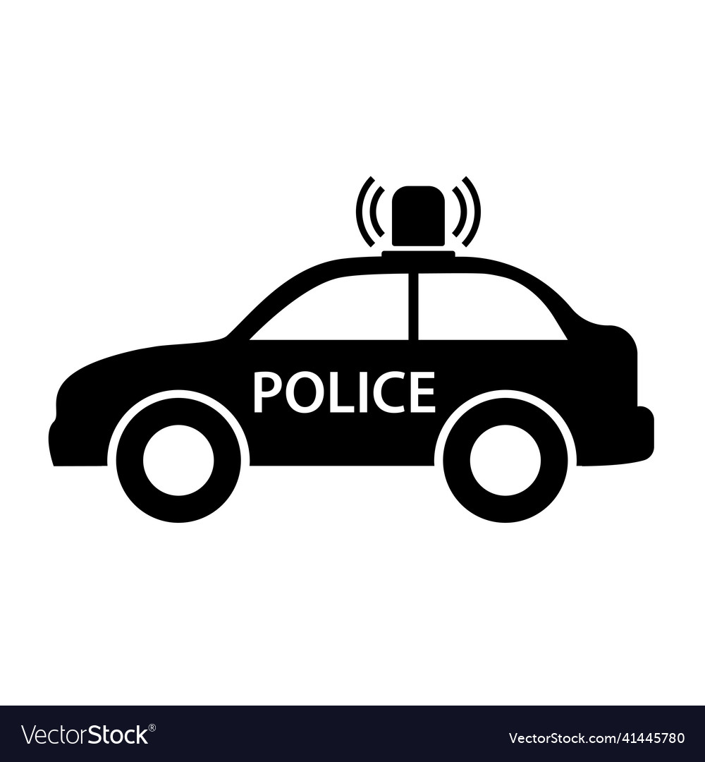 Police car icon symbol car Royalty Free Vector Image