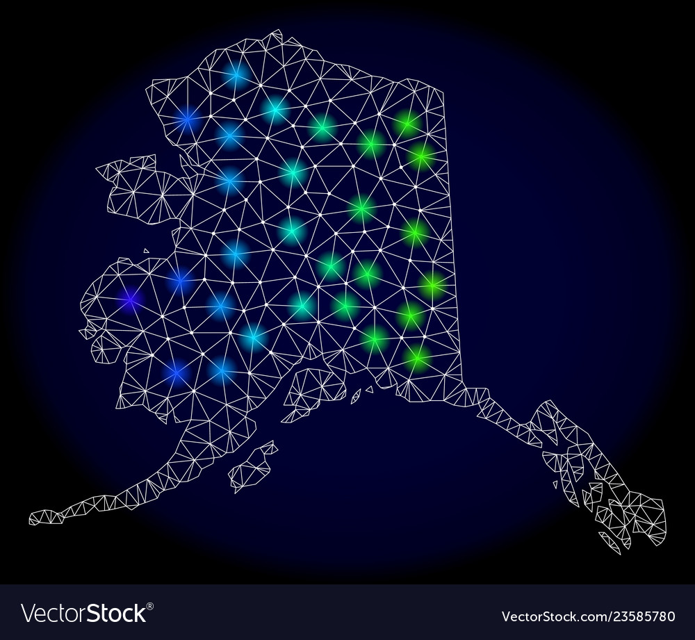 Polygonal network mesh map alaska state