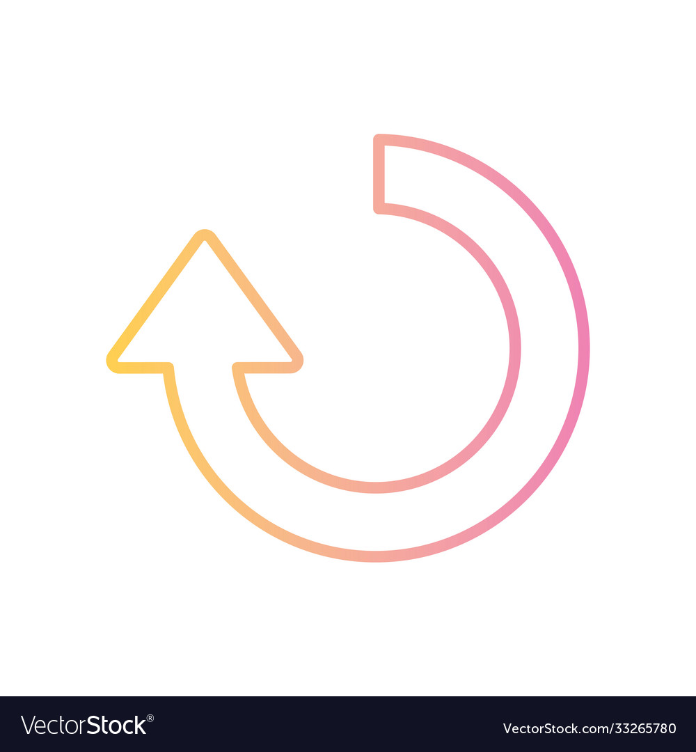 Repeat arrow to left direction gradient style icon