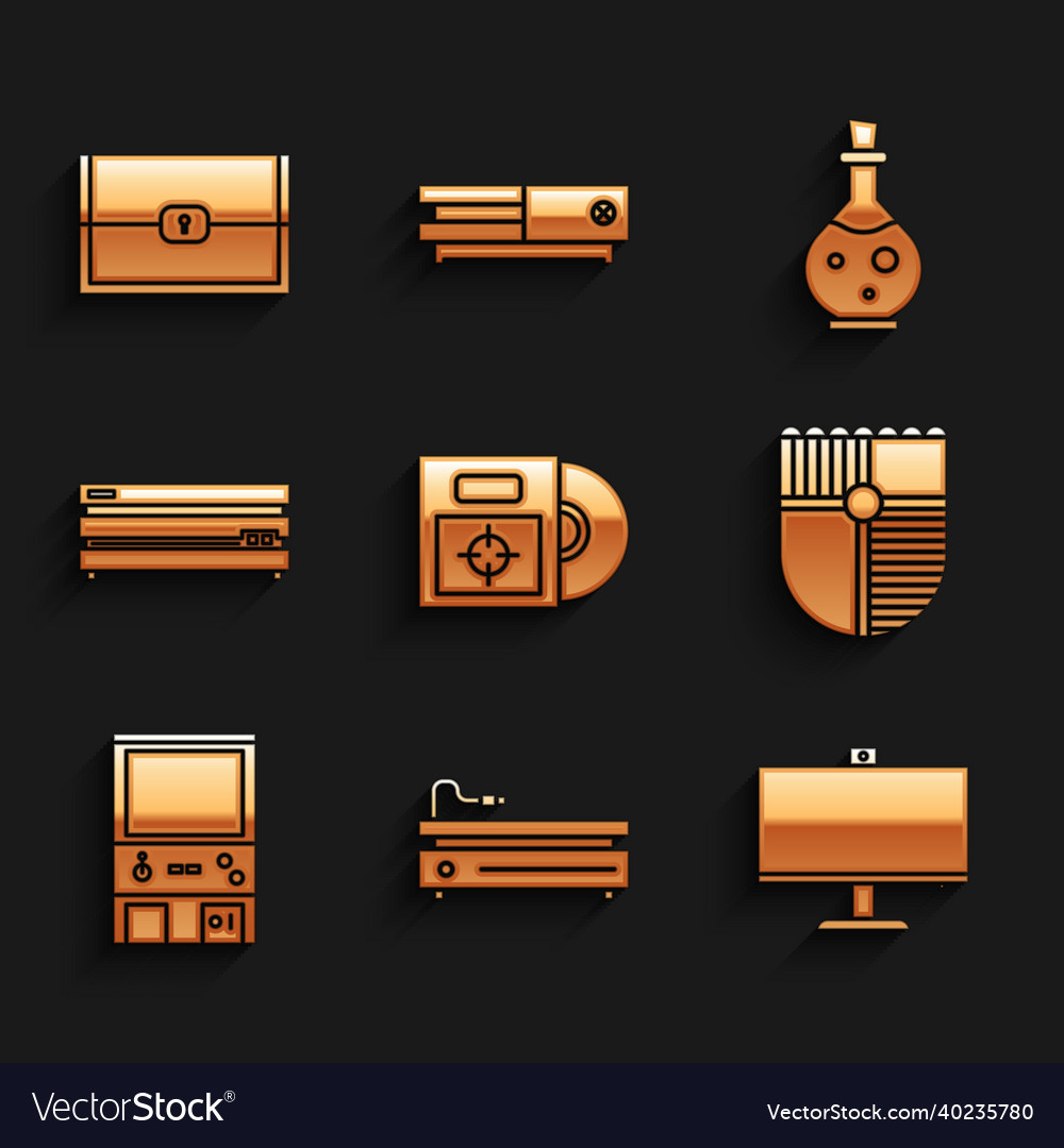 Set cd or dvd disk in box video game console vector image Set cd or dvd disk in box video game console