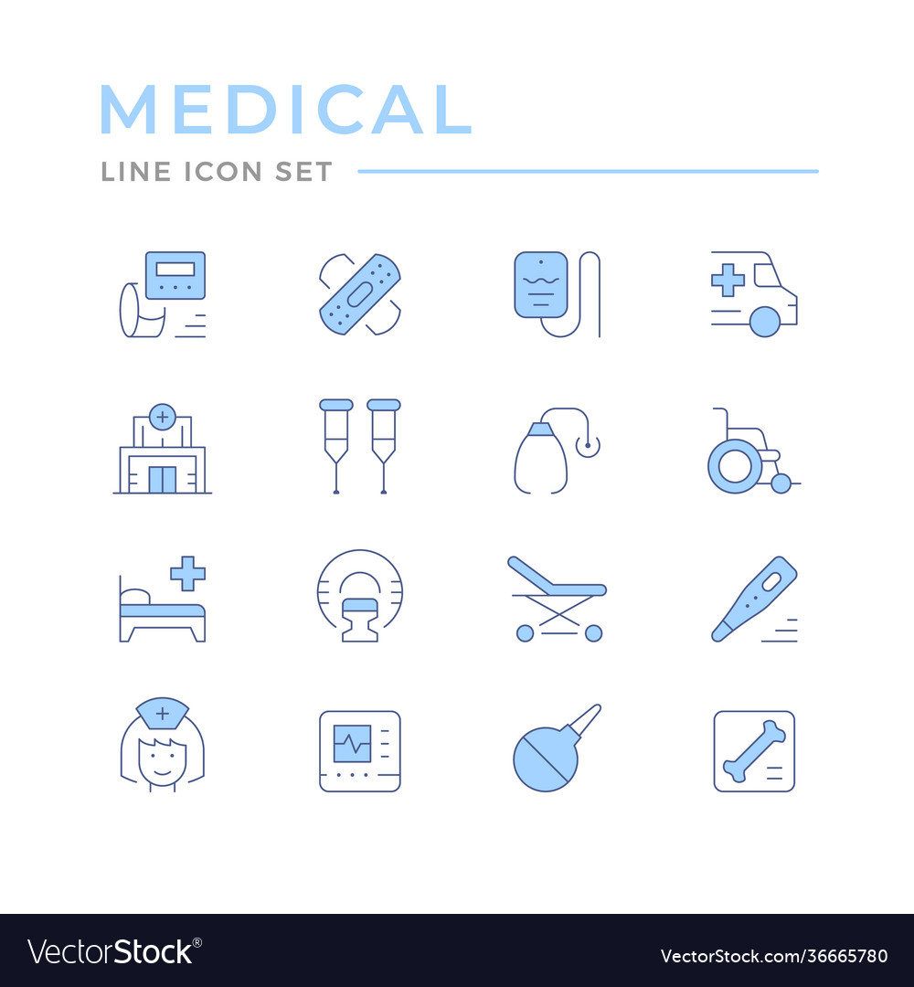 Set medical color icons Royalty Free Vector Image