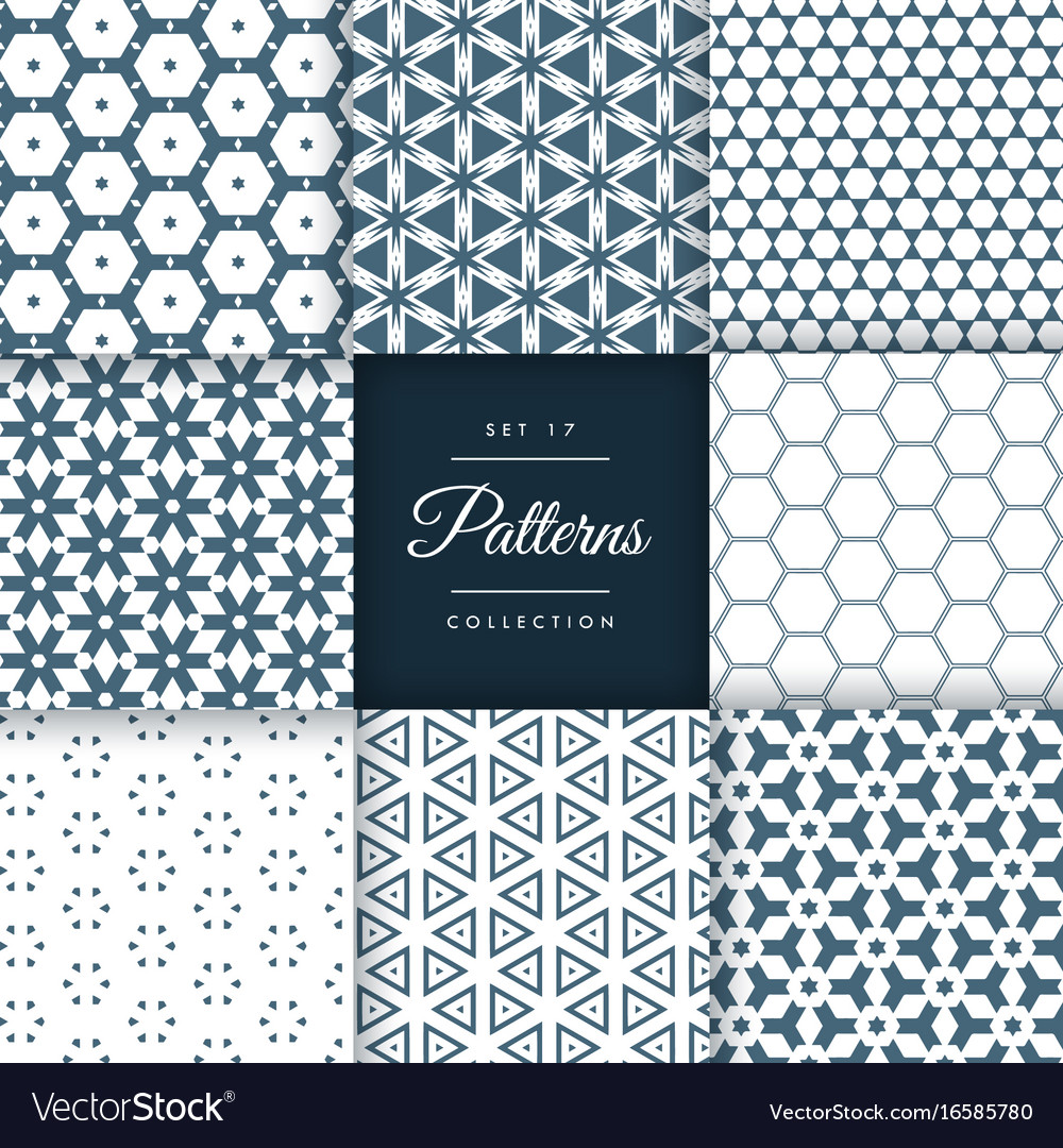 Set of abstract geometric pattern design