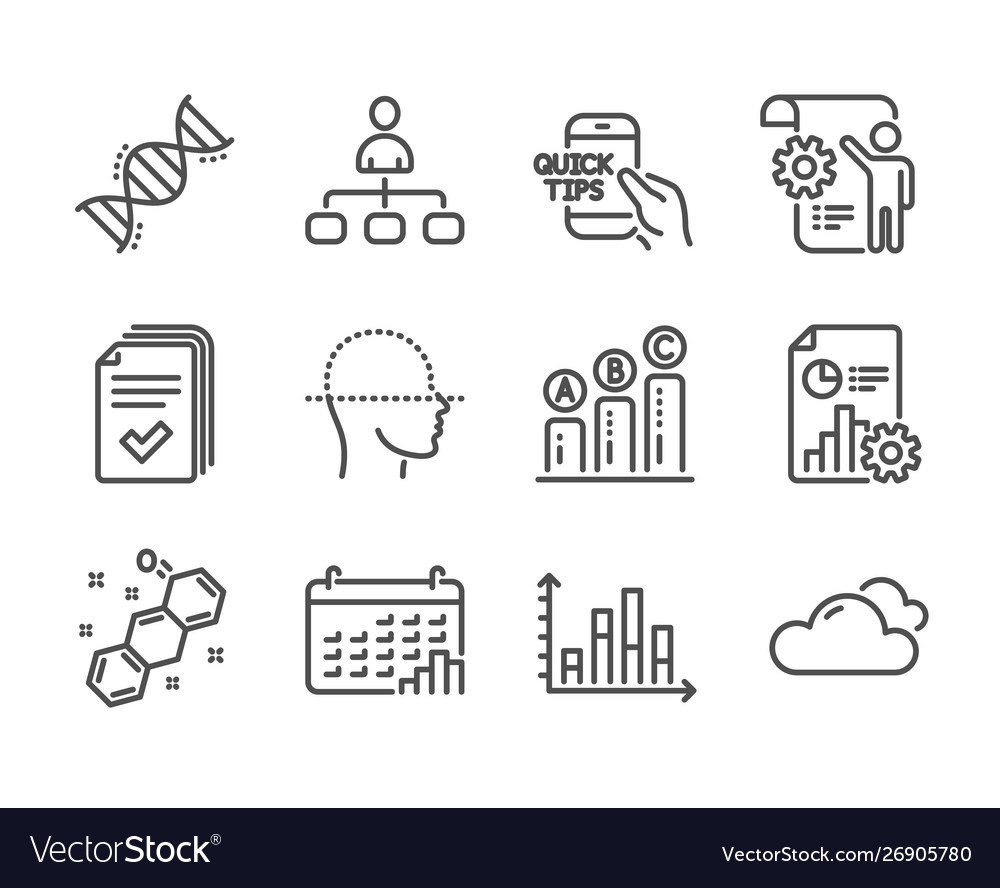 Set science icons such as settings blueprint vector image Set science icons such as settings blueprint