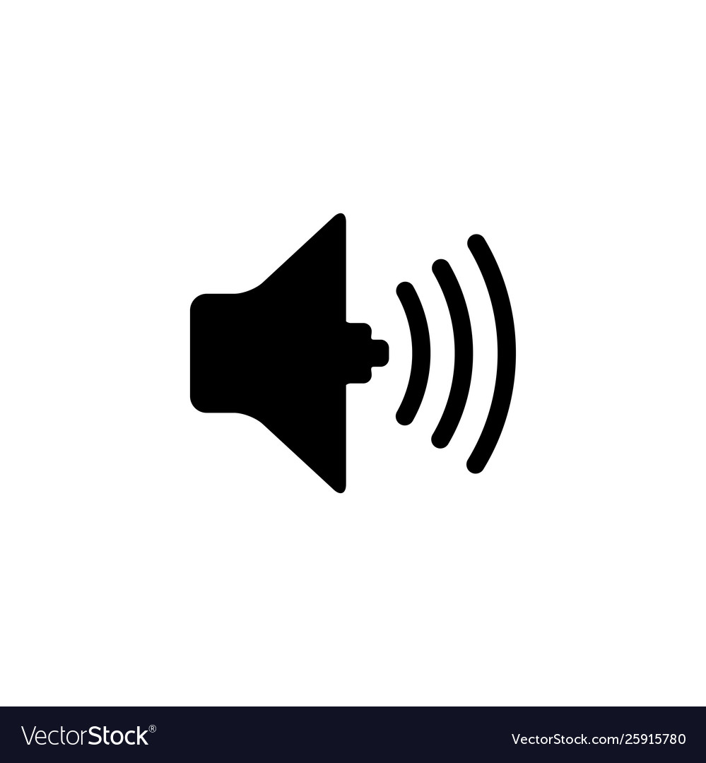 Sound icon in flat style for apps ui websites vector image Sound icon in flat style for apps ui websites
