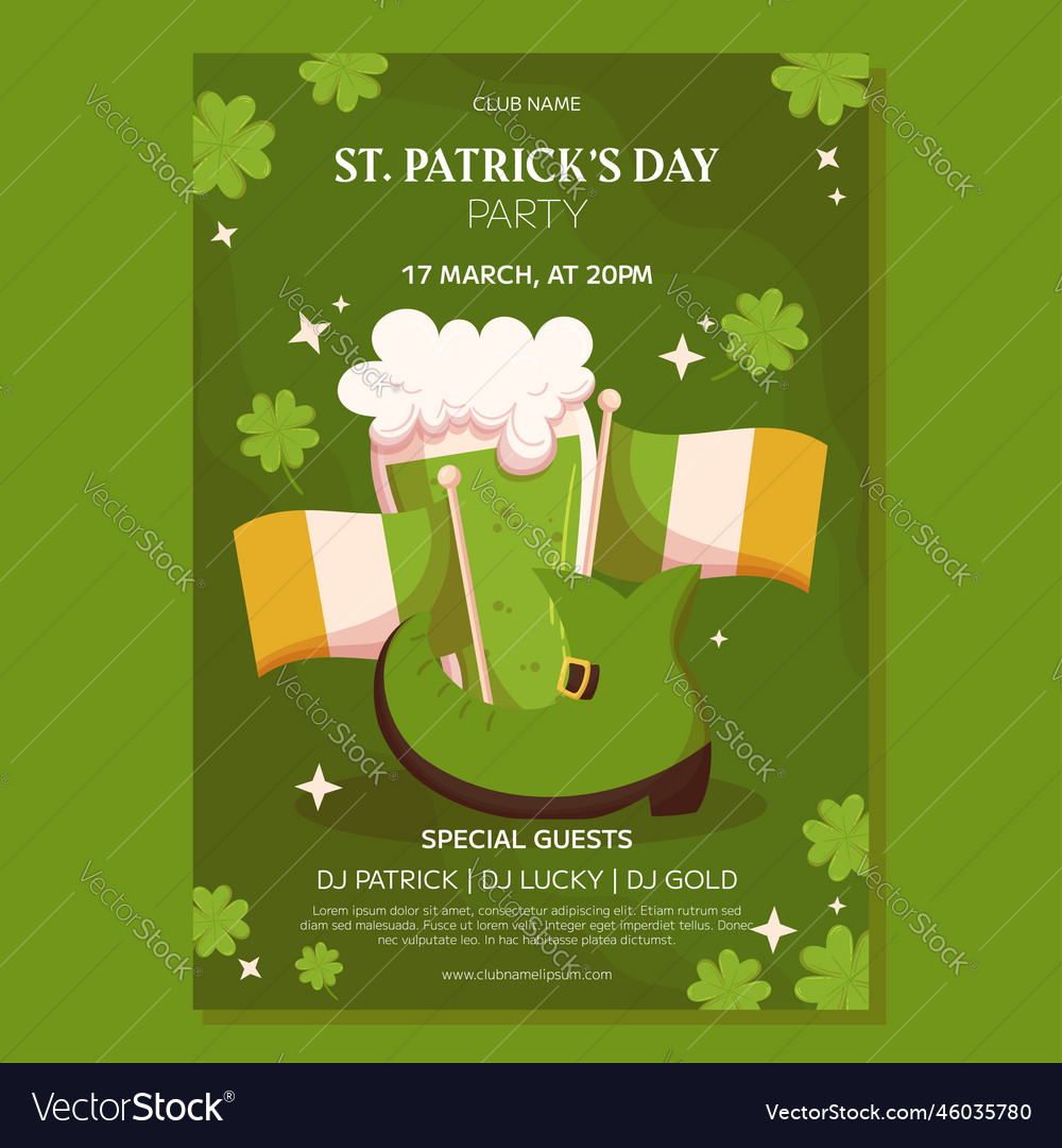 Stpatricks day holiday party poster template