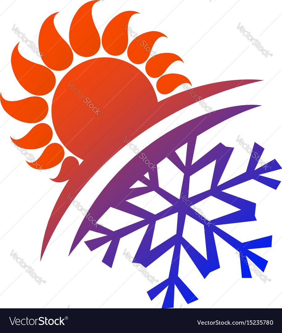 Sun and snowflake Royalty Free Vector Image VectorStock