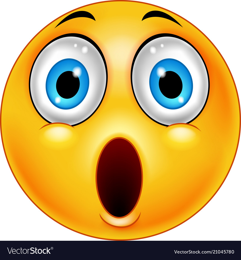 Surprised emoticon smiley Royalty Free Vector Image