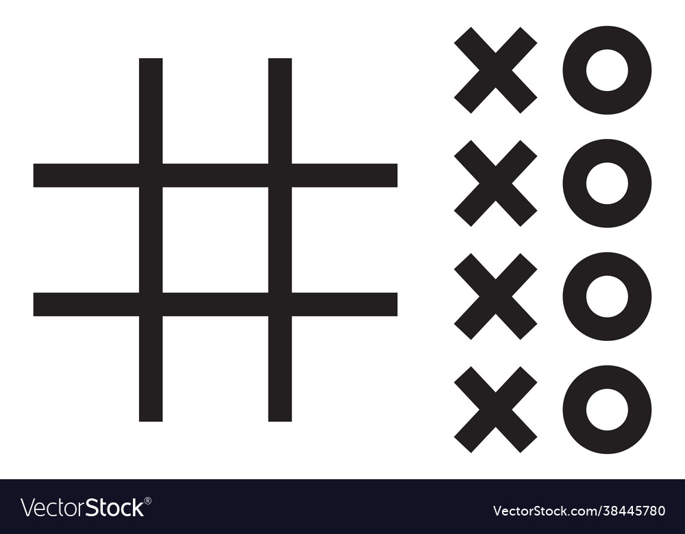 Tic tac toe game elements Royalty Free Vector Image