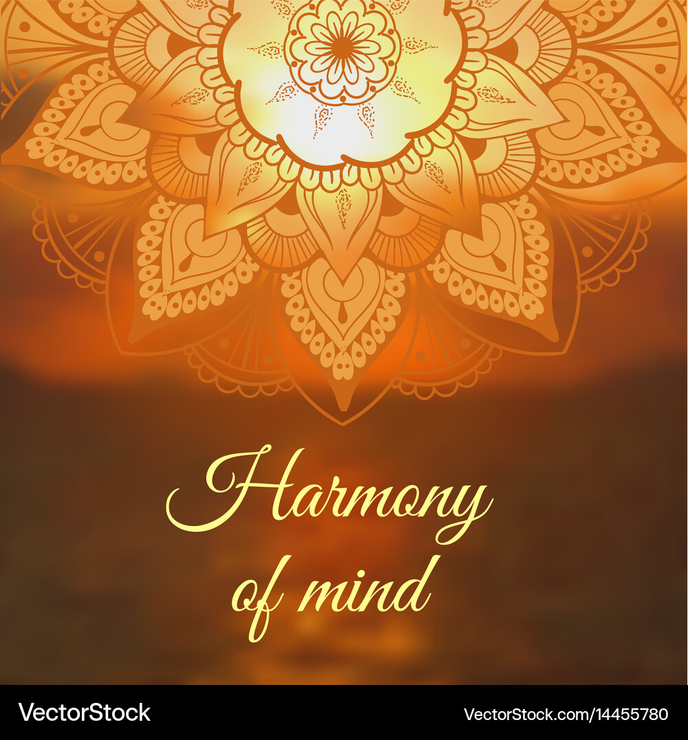 Yoga Banner With Mandala Royalty Free Vector Image