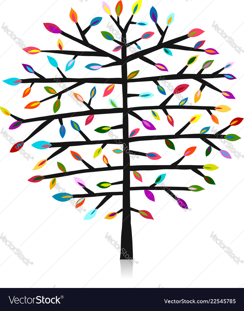 Abstract colorful tree for your design