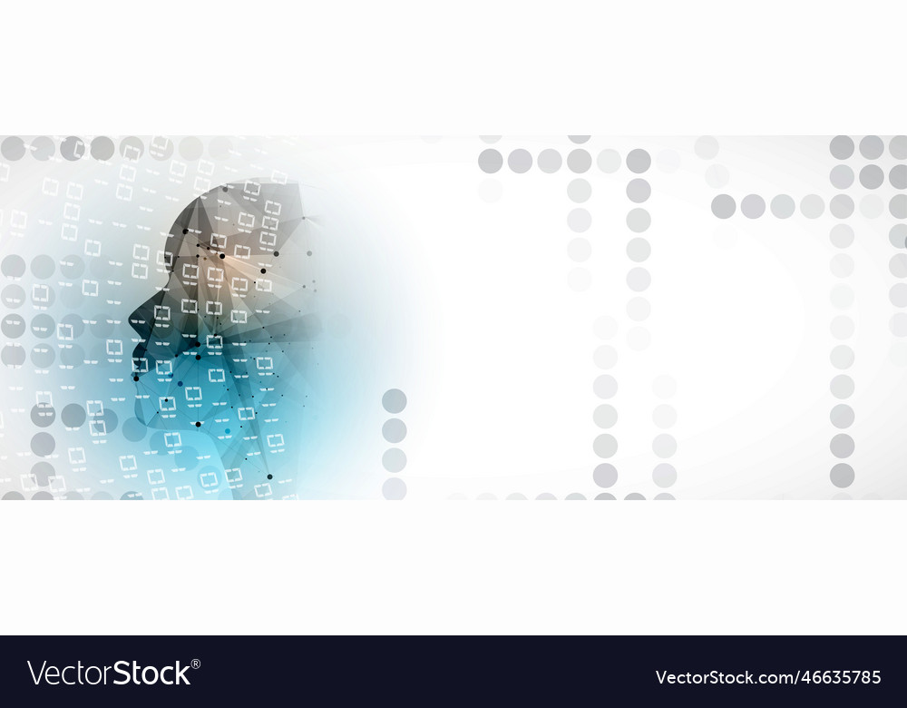 Artificial intelligence technology web background vector image Artificial intelligence technology web background