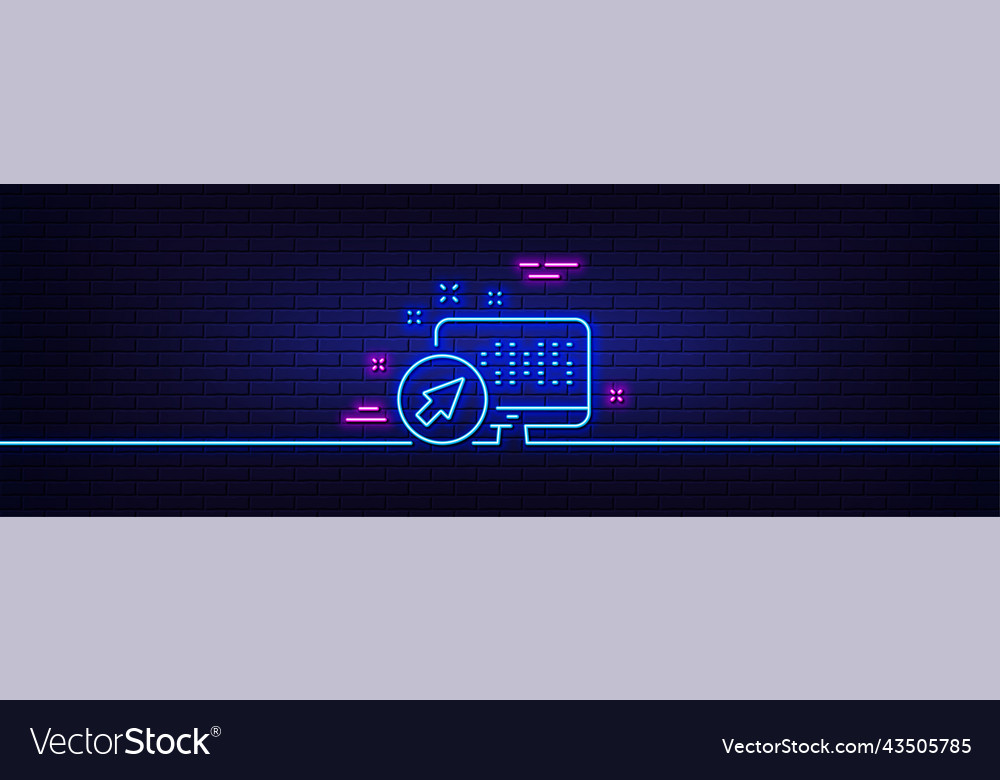 Computer line icon web system sign monitor vector image Computer line icon web system sign monitor