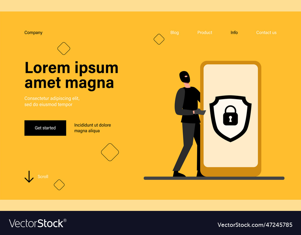 Data protection on mobile phone Royalty Free Vector Image