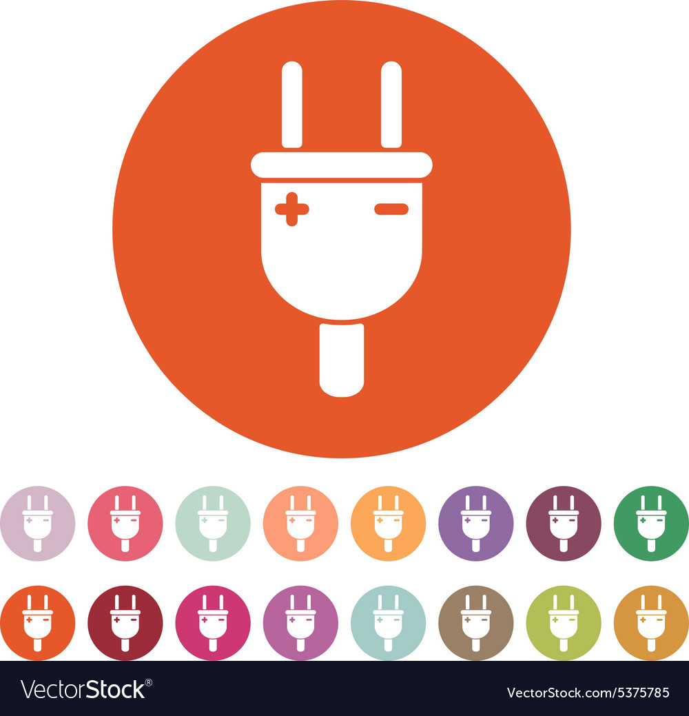 Electric plug icon plug symbol flat Royalty Free Vector