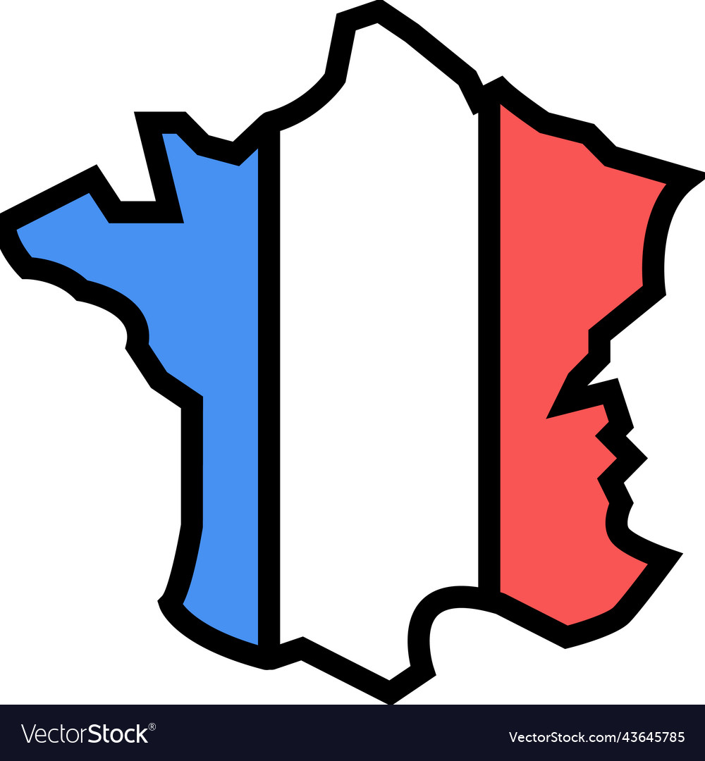 France country map flag color icon