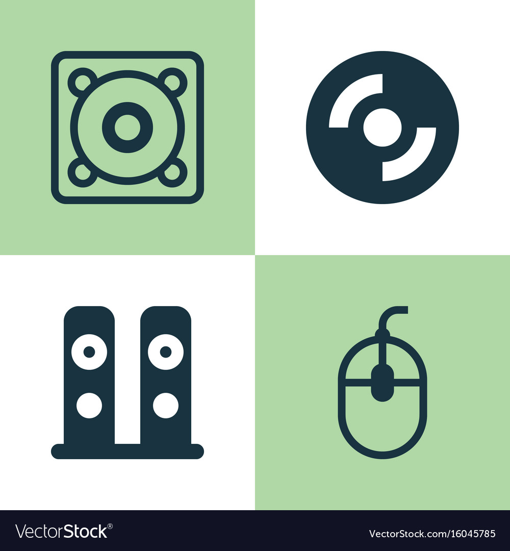 Hardware Icons Set Collection Of Music Control Vector Image