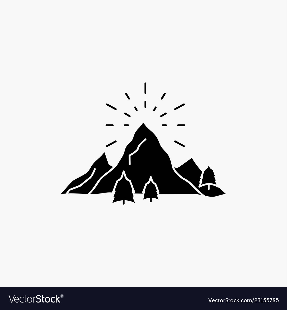 Hill landscape nature mountain fireworks glyph