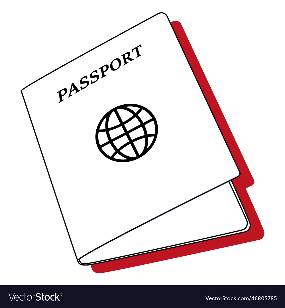 Isolated monochrome travel passport icon