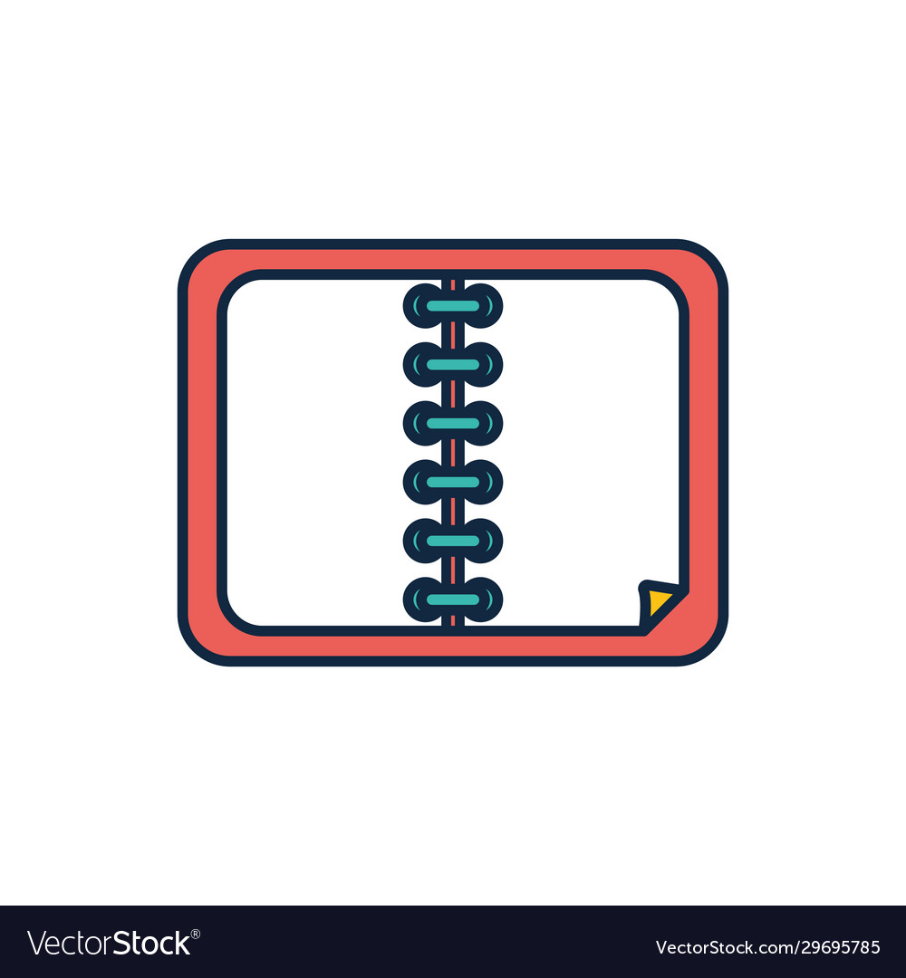 Isolated school notebook line fill style icon