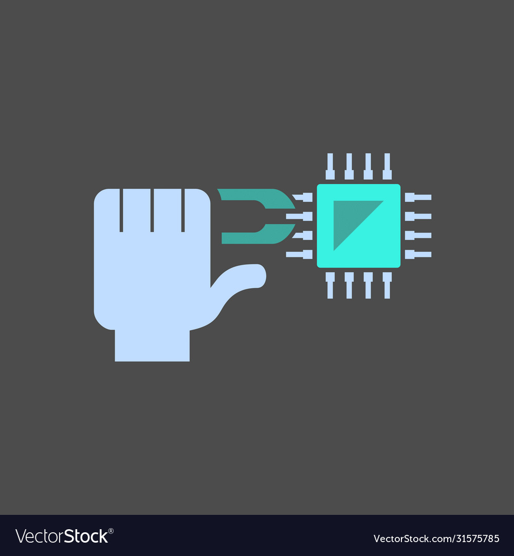Microchip testing icon vector image Microchip testing icon