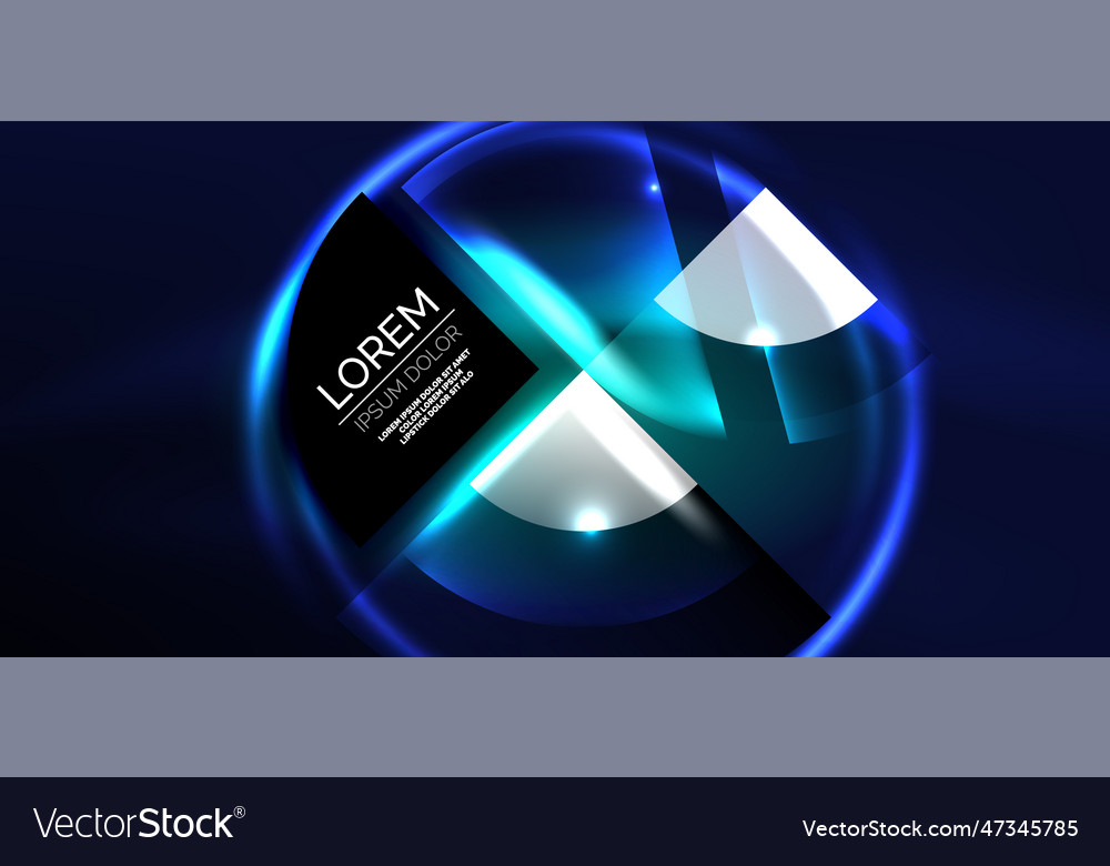 Neon round shapes lines and triangle elements hi Vector Image Neon round shapes lines and triangle elements hi
