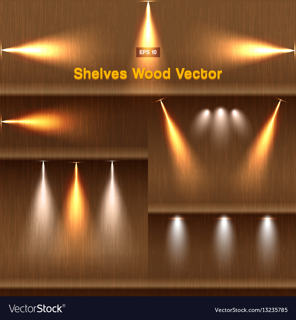 Shelves Wood Background With Lighting Shelves Wood Background With Lighting