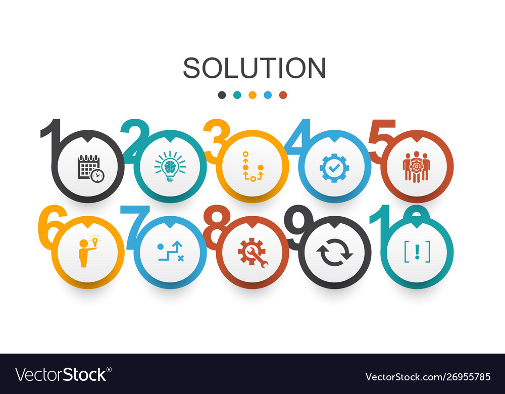 Solution infographic design template strategy Vector Image