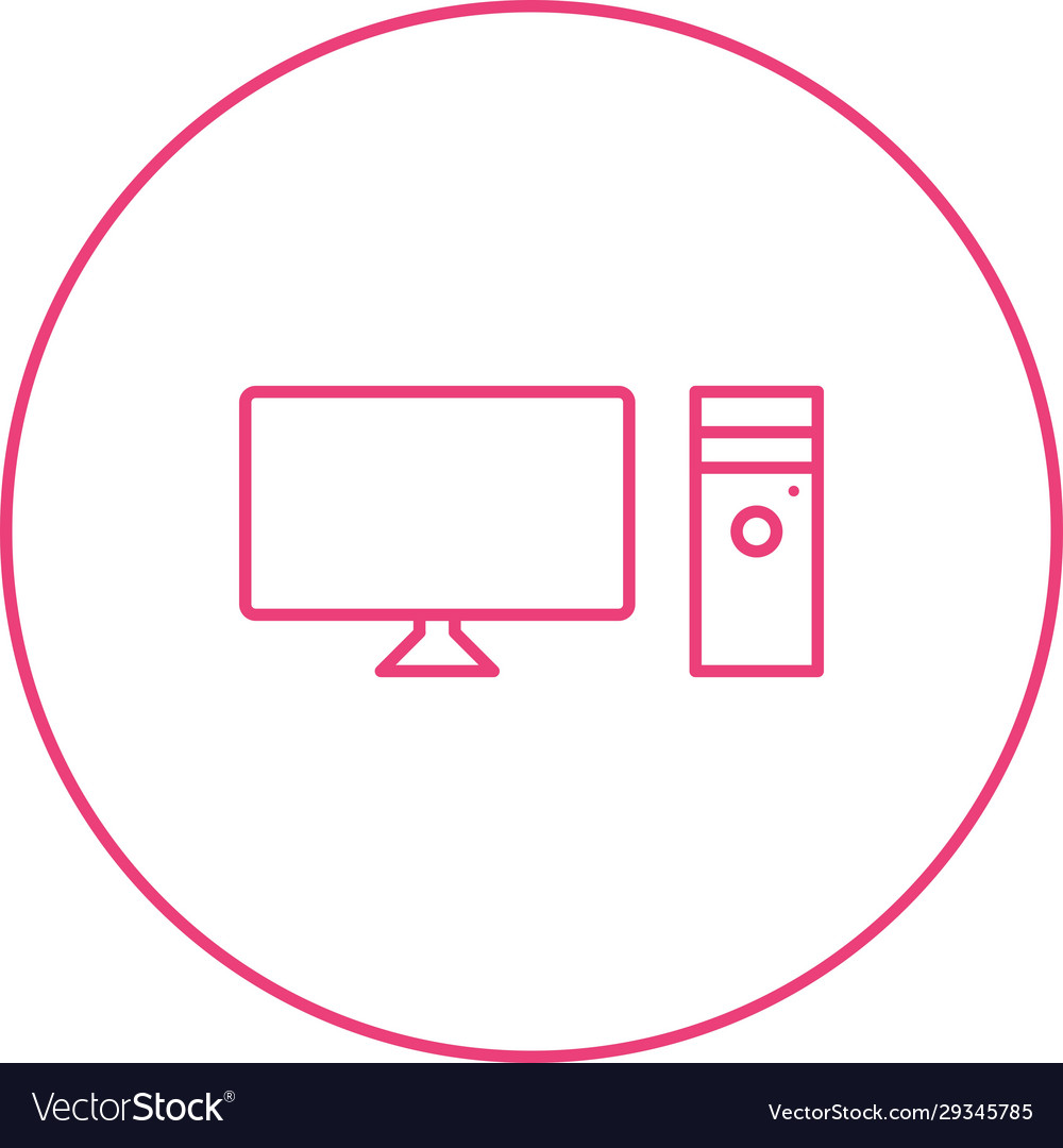 Unique computer line icon