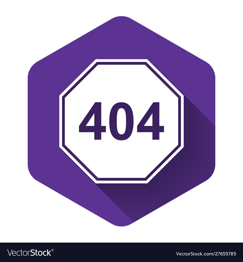 White page with a 404 error icon isolated vector image White page with a 404 error icon isolated