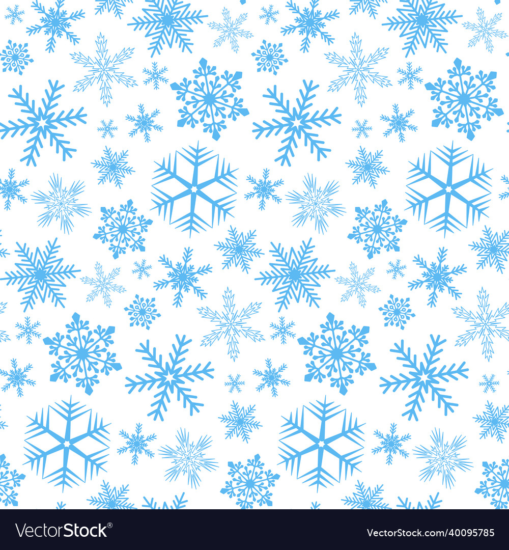 Winter christmas seamless pattern blue snowflake