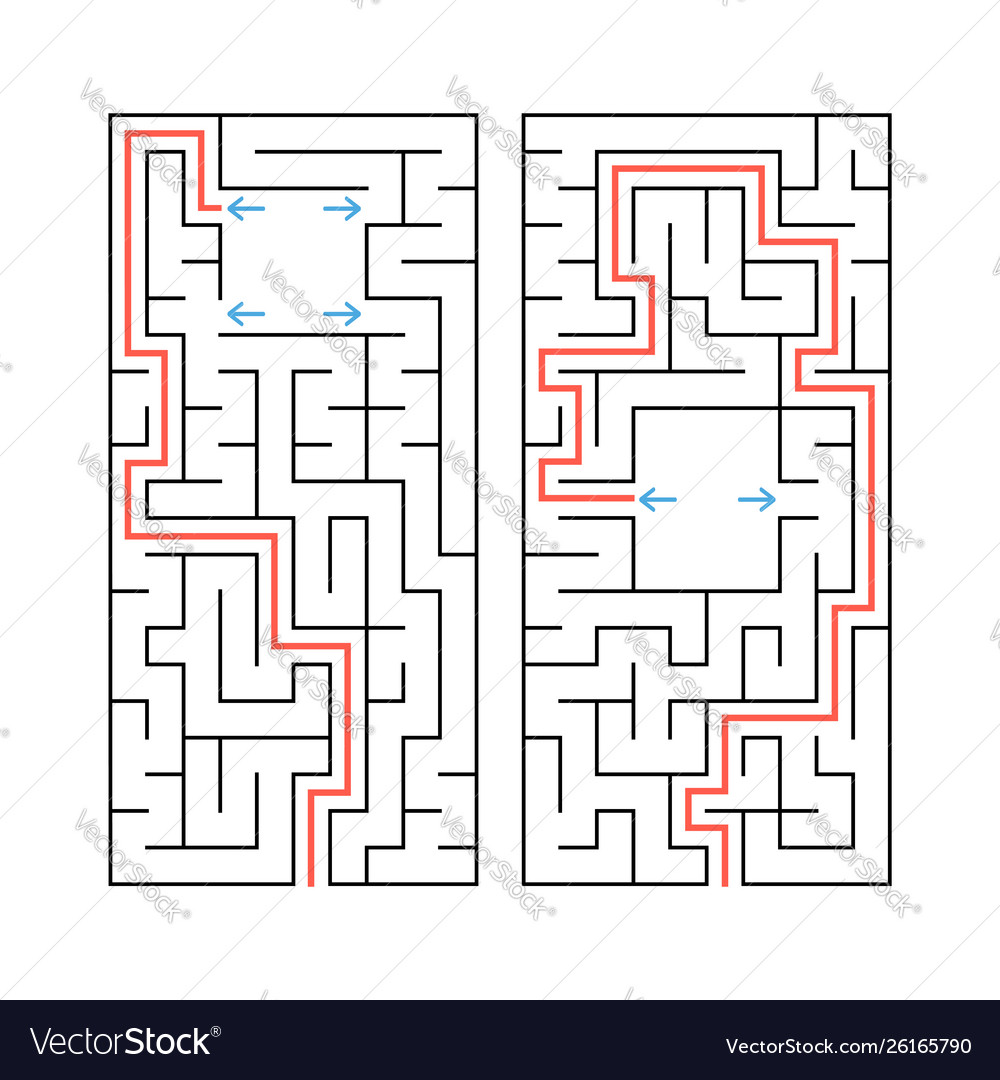 A set two rectangular labyrinths simple flat vector image A set two rectangular labyrinths simple flat