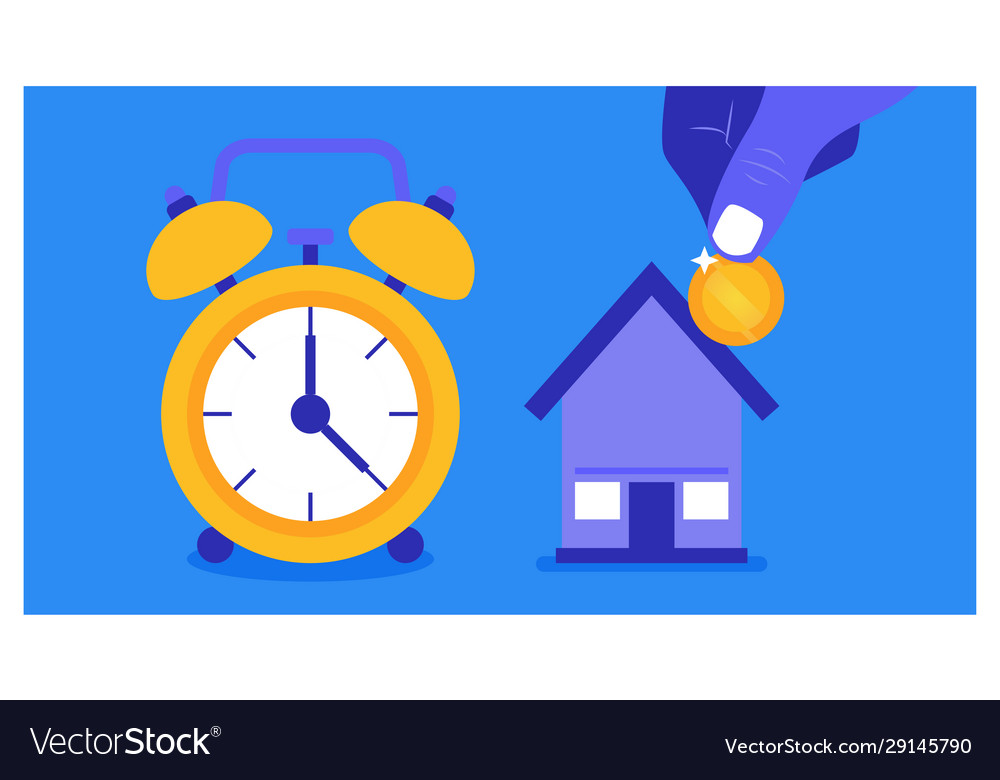 Banner For Mortgage Theme Hand Saving Royalty Free Vector