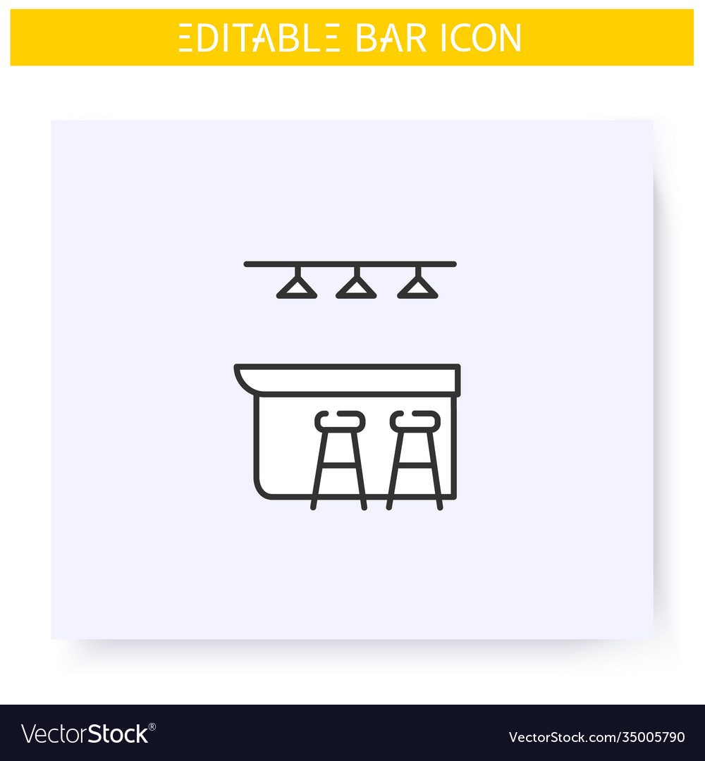 Bar counter line icon editable