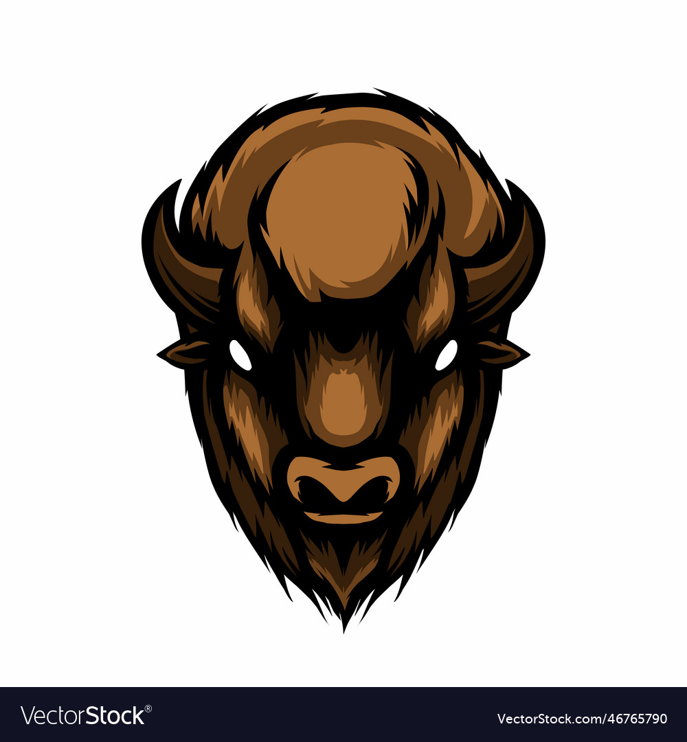 Bison head Royalty Free Vector Image - VectorStock