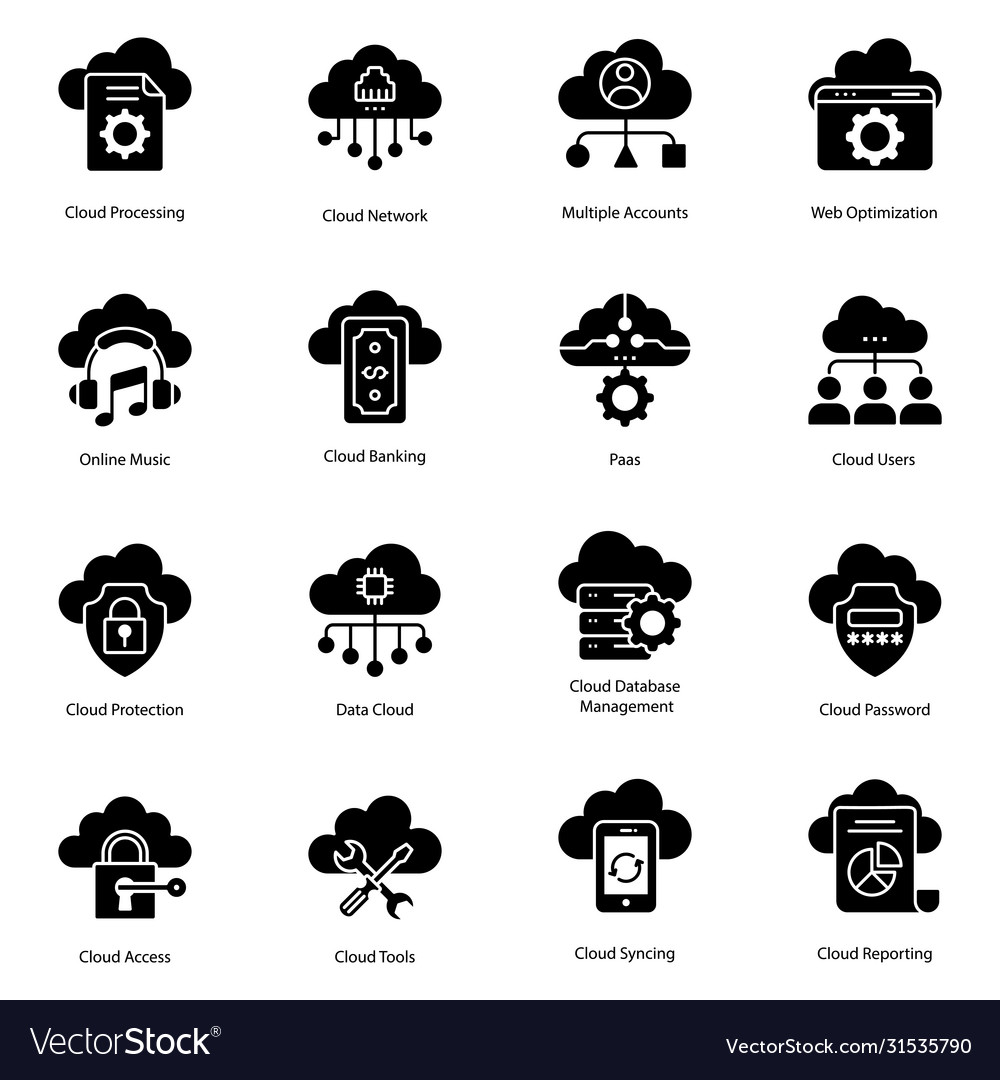 Cloud computing icons