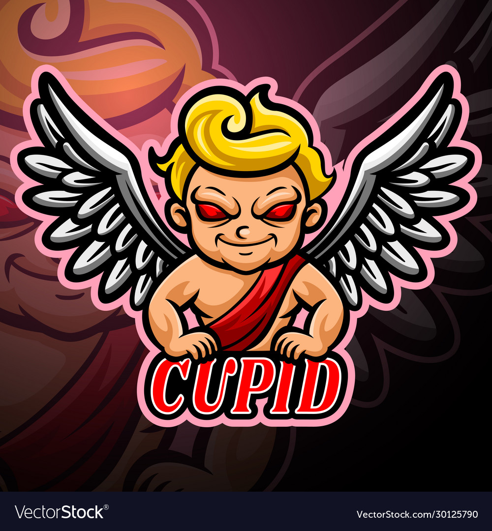 Cupid mascot sport esport logo design Royalty Free Vector