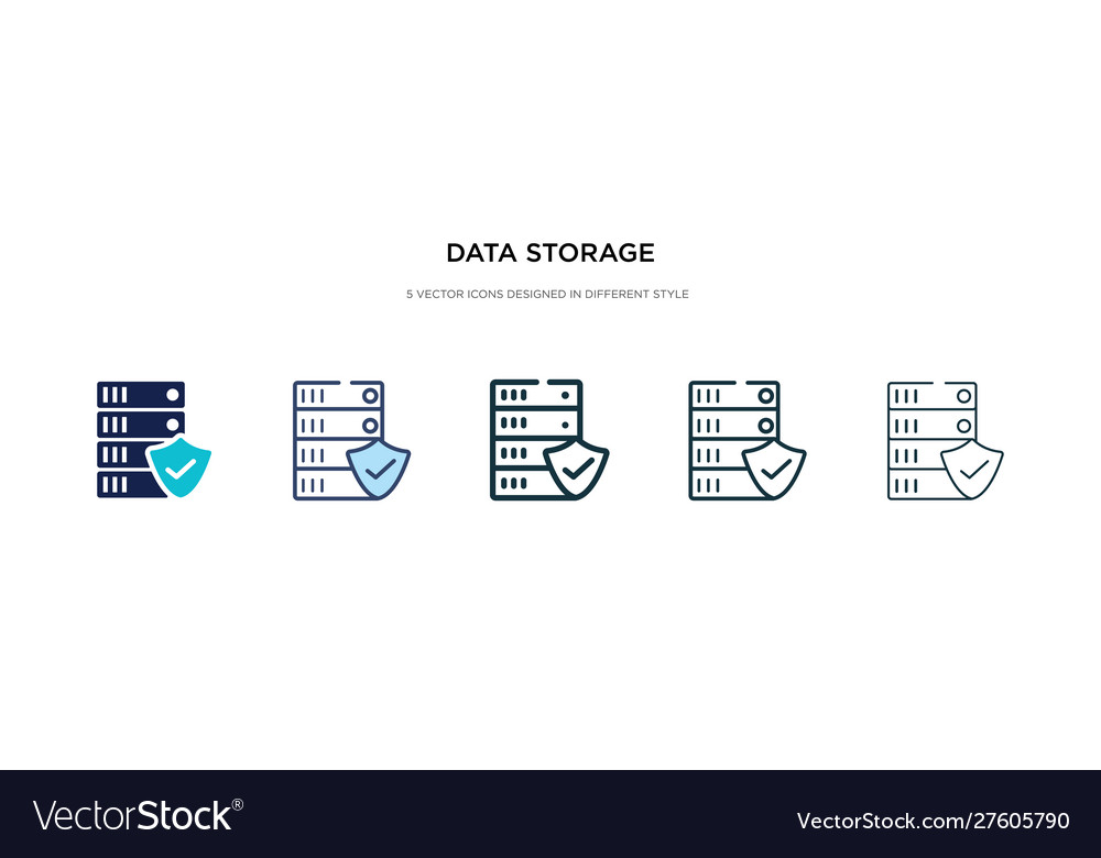 Data storage icon in different style two colored vector image Data storage icon in different style two colored
