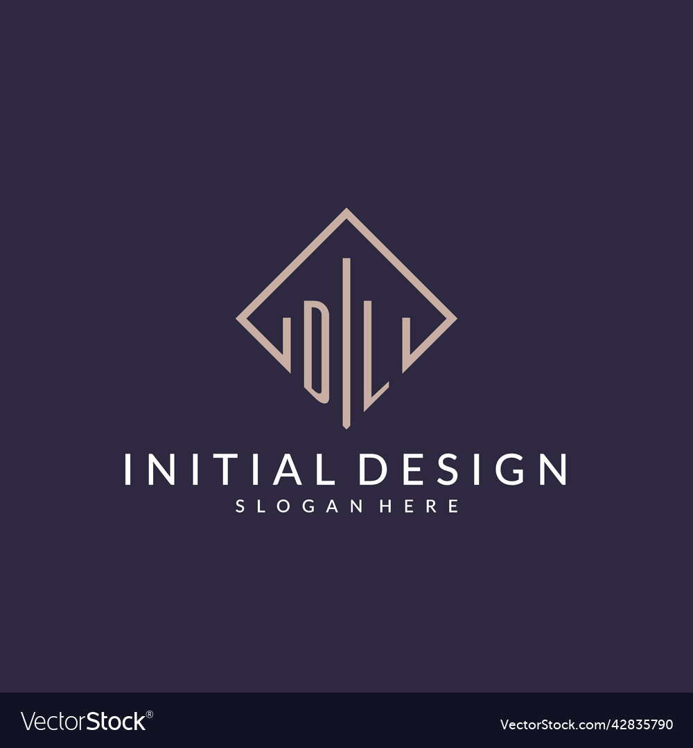 Dl Initial Monogramm Logo mit Rechteck Stil vector image Dl Initial Monogramm Logo mit Rechteck Stil
