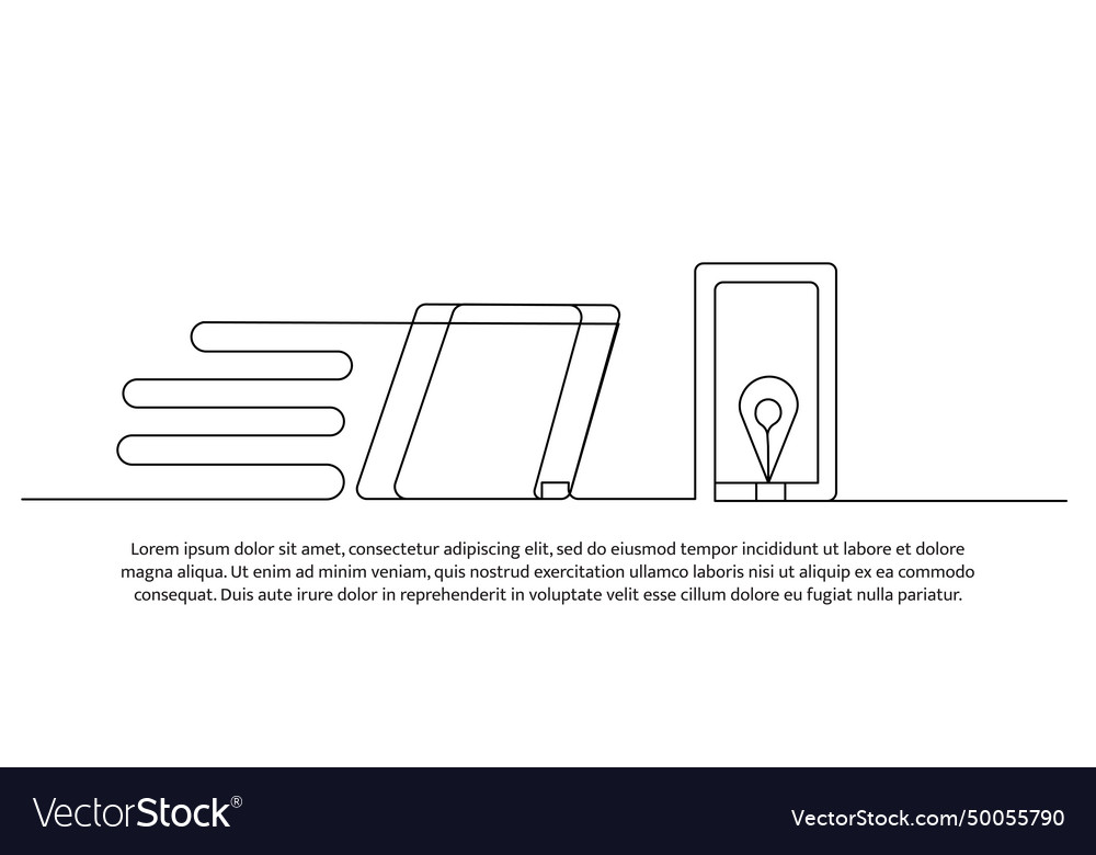 Fast delivery mobile route one continuous line Vector Image Fast delivery mobile route one continuous line