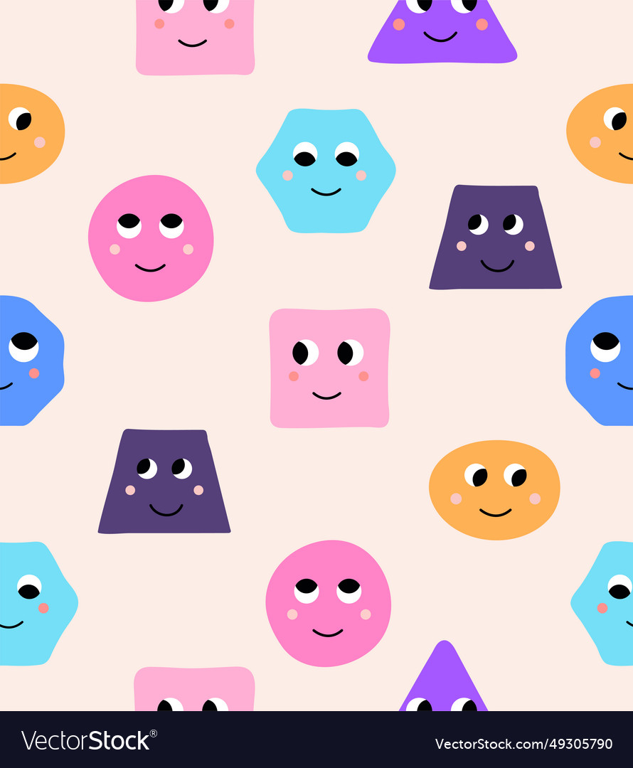 Geometric character seamless pattern
