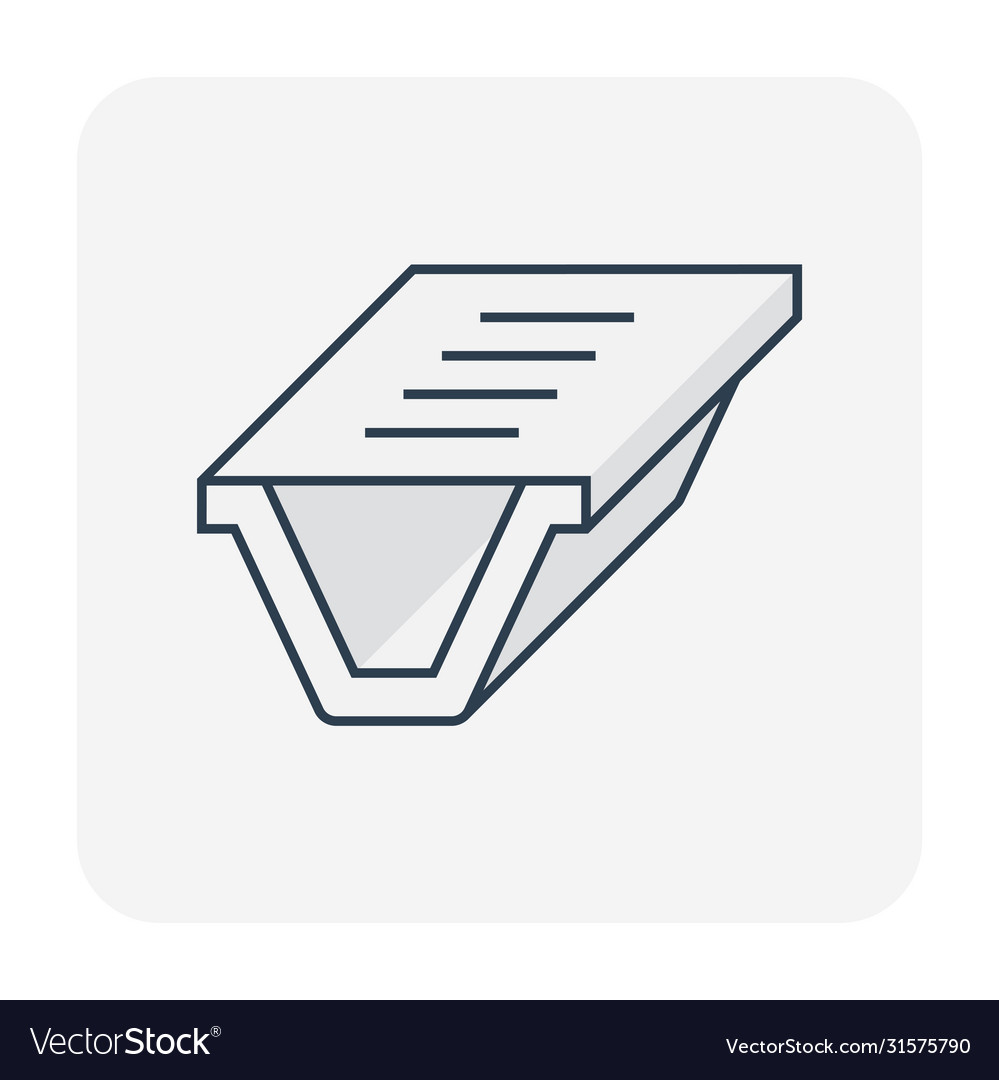Gutter shape icon vector image Gutter shape icon