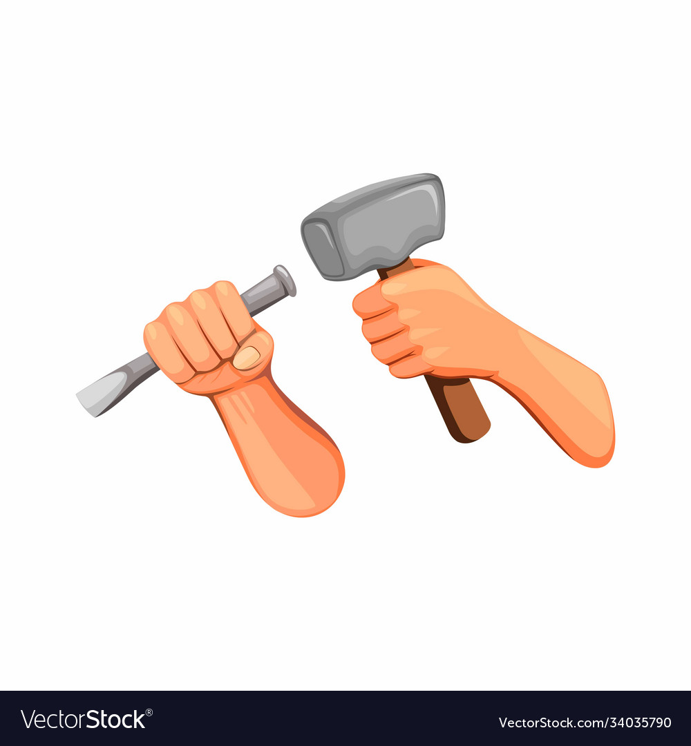 Hand with Hammer and Chisel