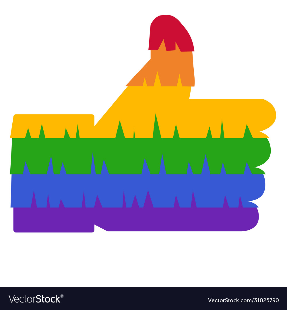 Like icon in mexican rainbow pinata style