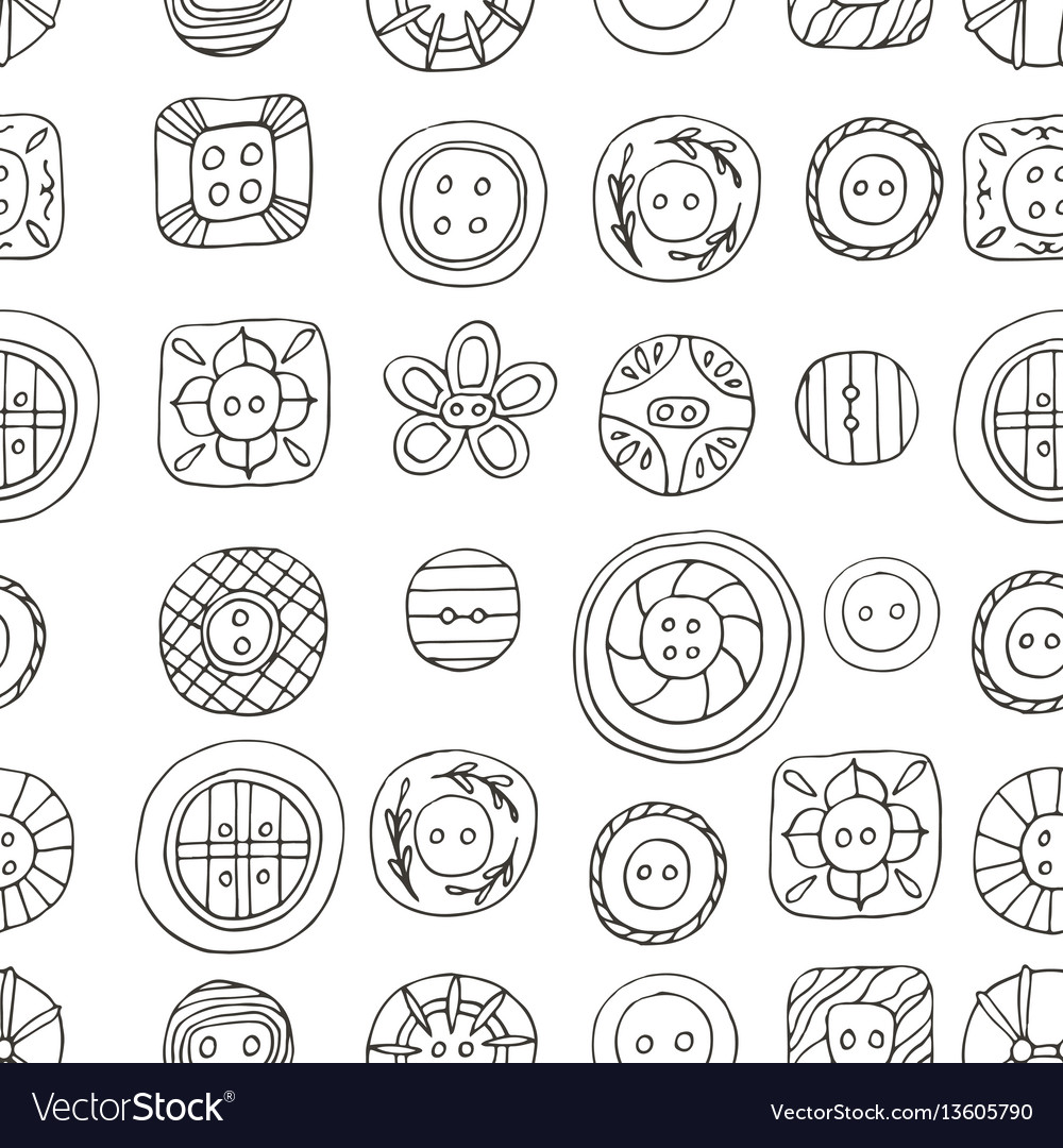 Lovely buttons seamless pattern vector image Lovely buttons seamless pattern