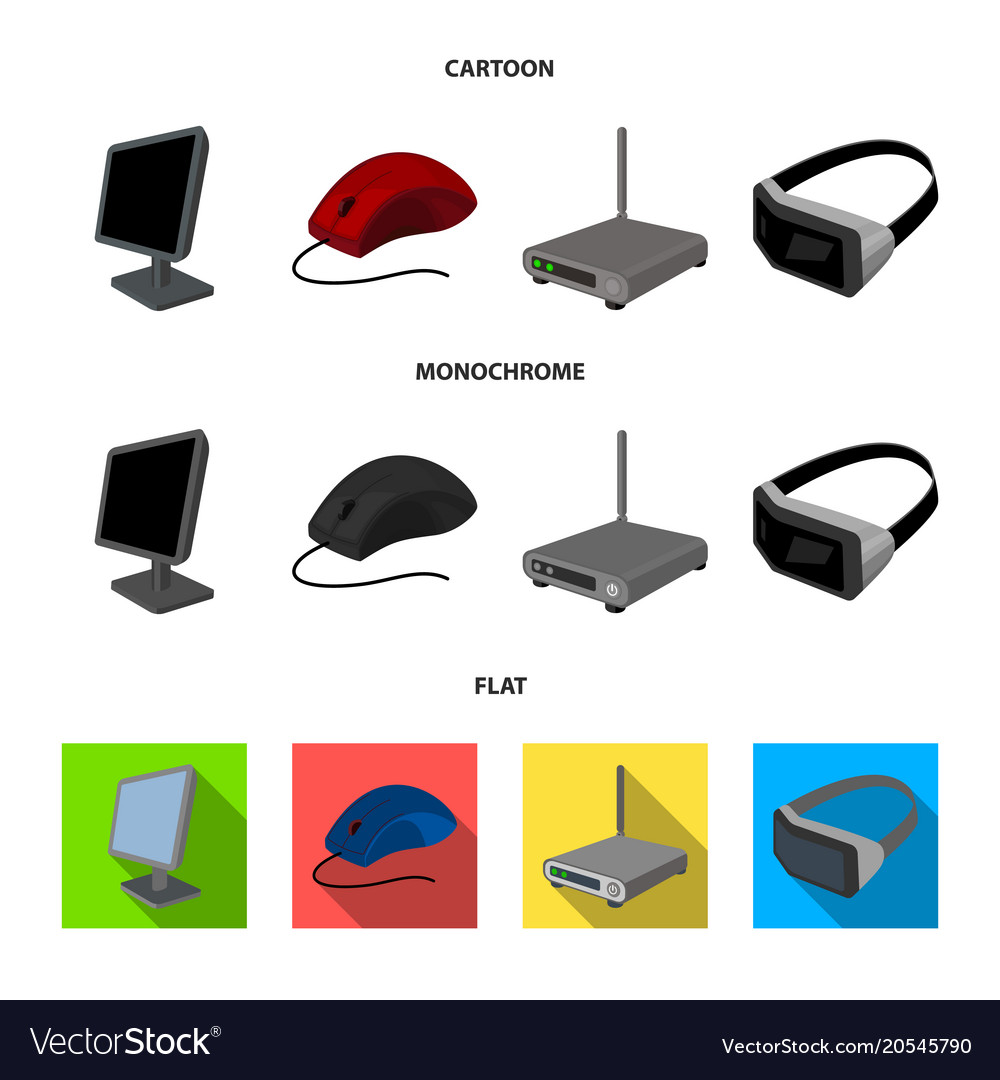 Monitor mouse and other equipment personal Vector Image