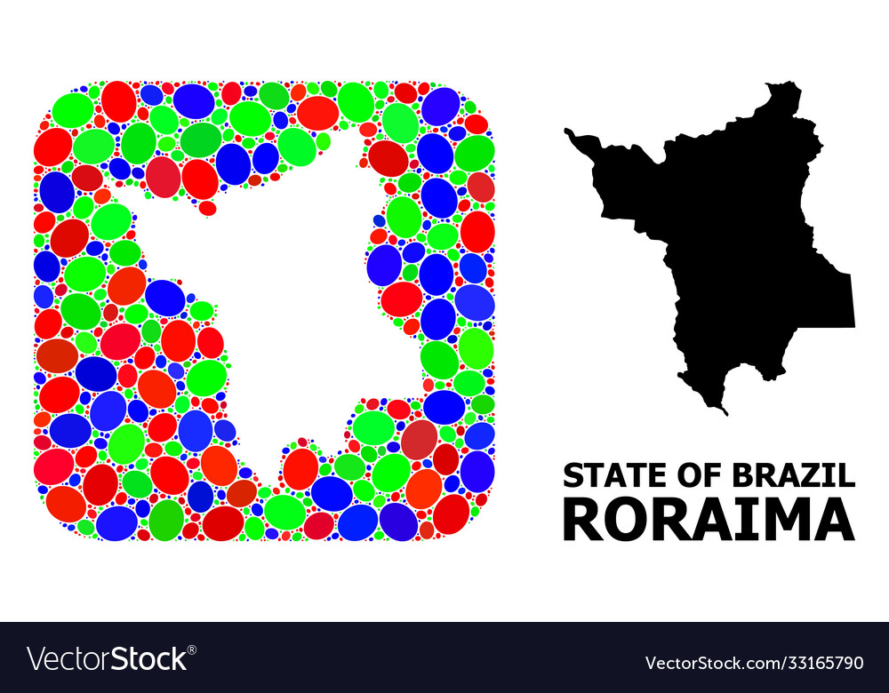 Mosaic stencil and solid map roraima state